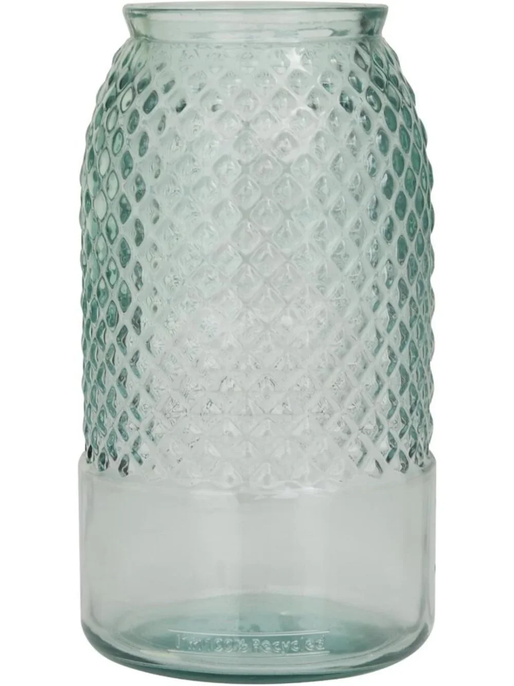 Recycled Glass Decorative Vase & Keepsake Box - Spanish Style, 6x6x11, Blue